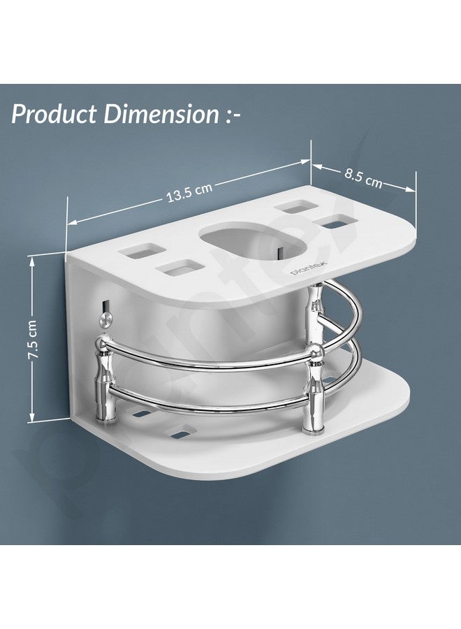 Plantex Acrylic Tooth Brush Holder/Stand/Tumbler for Bathroom Accessories for Home (7-inch; White) - Image 3