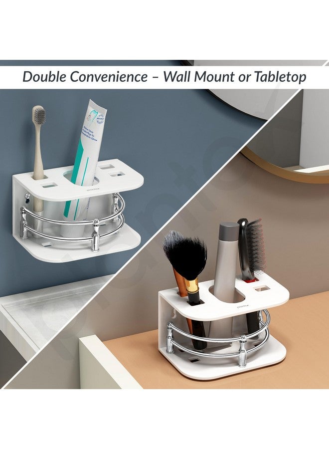 Plantex Acrylic Tooth Brush Holder/Stand/Tumbler for Bathroom Accessories for Home (7-inch; White) - Image 4