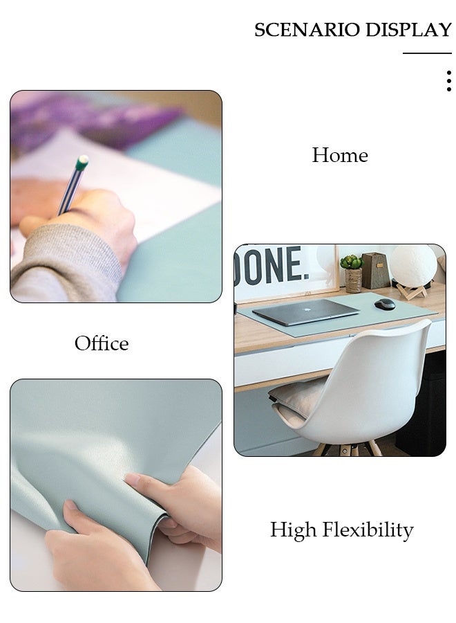 DUNISO حصيرة حماية وسادة المكتب، سجادة مكتب من جلد البولي يوريثان ثنائي الجانب، سجادة الكمبيوتر المحمول، سجادة حماية المكتب، لوحة ماوس كبيرة مقاومة للماء، منظمات مكتبية، ديكور طاولة المنزل، سجادة كتابة الألعاب ناعمة - Image 3