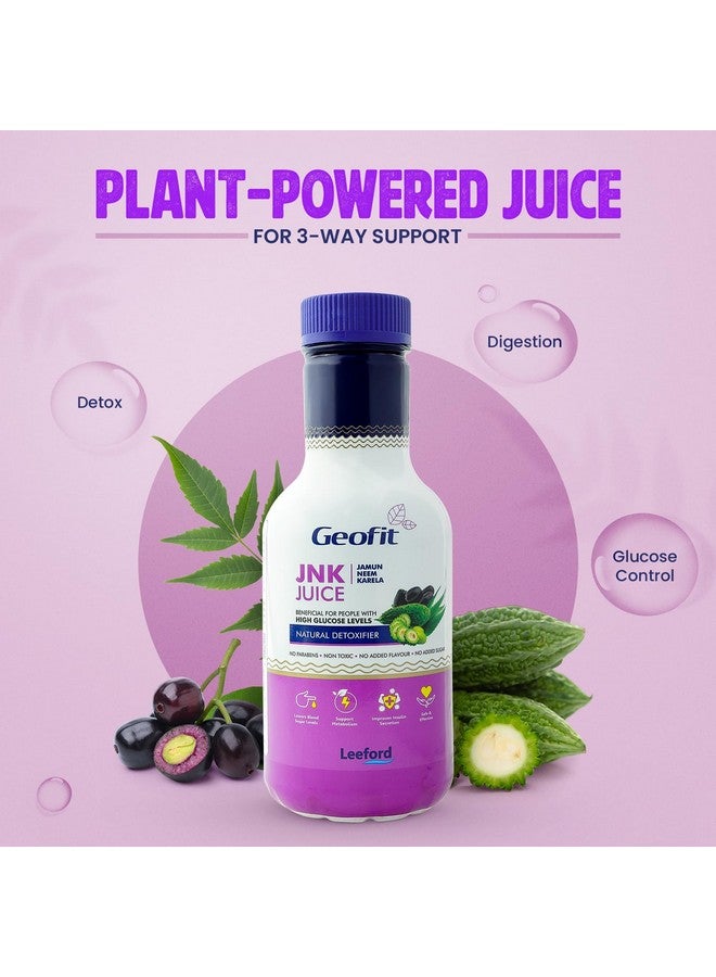 Leeford Geofit JNK Active Sugar Control Juice Pack of 2 (500 ml Each) With the Goodness of Jamun, Neem and Karela Clinically Proven To Manage Sugar Levels, Weight, Healthy Skin & Boost immunity - Image 2