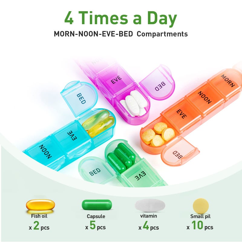 Odaro Monthly Pill Organizer 4 Times a Day, 30 Day Pill Organizer, Monthly Pill Box 4 Times a Day Organizer, Portable Pill Case Organizerï¼ˆRainbowï¼‰ - Image 2