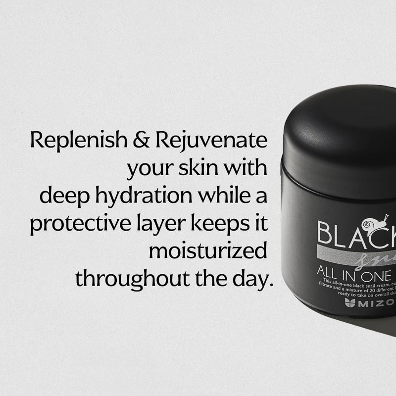 MIZON Black Snail All In One Cream Intensive Korean Skin Care Facial Moisturizing Snail Mucin Extract (2.54 fl oz) - Image 3