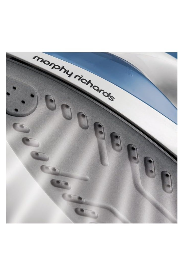 مورفي ريتشاردز مكواة بخارية بقدرة 2200 واط - قاعدة غير لاصقة، بخار مستمر، دفعة بخار، خزان سعة 300 مل، رش الماء وتنظيم السلك - أزرق/أبيض - Image 3