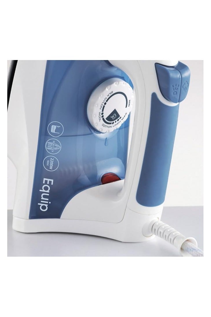 مورفي ريتشاردز مكواة بخارية بقدرة 2200 واط - قاعدة غير لاصقة، بخار مستمر، دفعة بخار، خزان سعة 300 مل، رش الماء وتنظيم السلك - أزرق/أبيض - Image 4