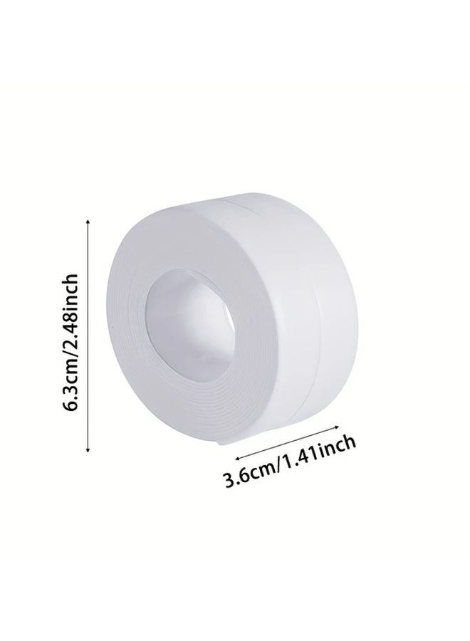 شريط PVC الأبيض المضاد للماء، النوع 3 2، شريط لاصق ذاتي للسد لمناطق زوايا جدران المطبخ والحمام - Image 3