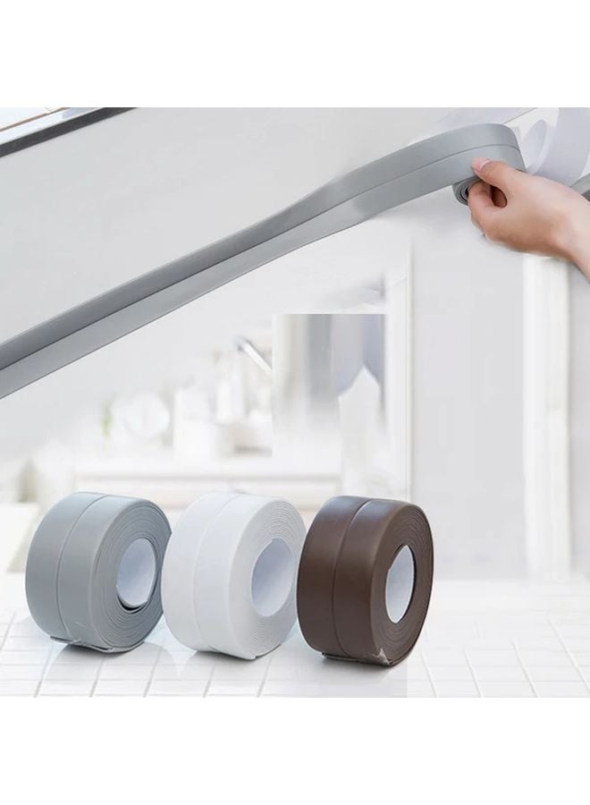 شريط PVC الأبيض المضاد للماء، النوع 3 2، شريط لاصق ذاتي للسد لمناطق زوايا جدران المطبخ والحمام - Image 4