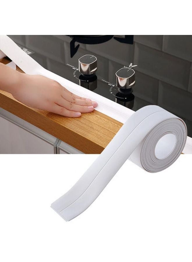 شريط PVC الأبيض المضاد للماء، النوع 3 2، شريط لاصق ذاتي للسد لمناطق زوايا جدران المطبخ والحمام - Image 1