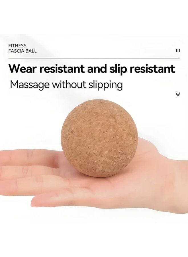 6 1cm Cork Massage Ball for Muscle Relaxation Trigger Point Release Fascia Deep Tissue Massager - Image 2