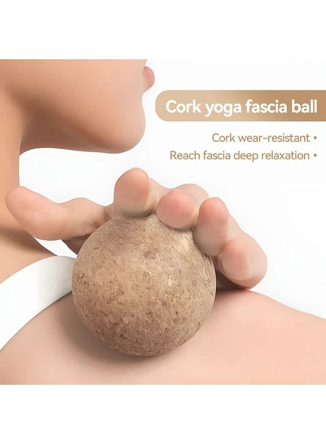 6 1cm Cork Massage Ball for Muscle Relaxation Trigger Point Release Fascia Deep Tissue Massager - Image 1