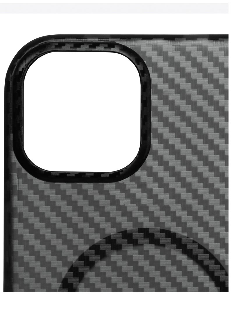 ELLAGECASE حافظة كربون لجهاز آيفون 15 بلس، كربون مغطى بالبلاستيك، حماية كاميرا قوية، مضادة للصدمات، حماية معززة، متوافقة مع ماغسيف والشحن اللاسلكي - Image 2