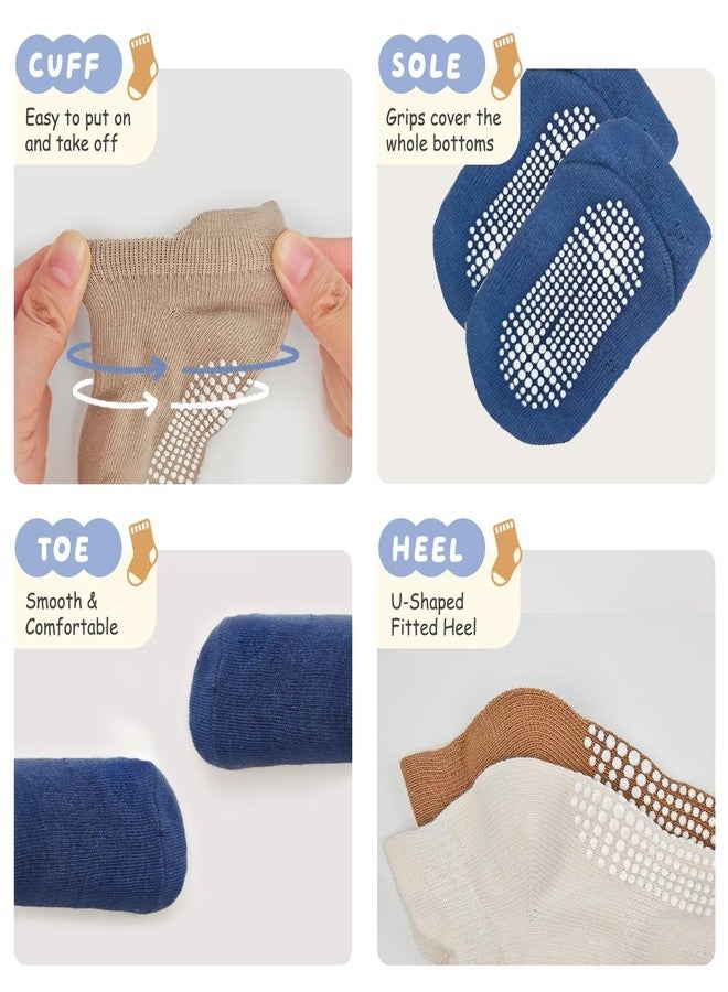Bearbay 9 Pairs Toddler Non Slip Ankle Socks with Grippers Boys and Grils Cute Comfy Cotton for Infant Baby 6 Months-5 Years - Image 5
