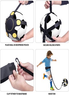 Y&D Soccer Training Equipment for Kids Adults Kick Throw Control Skills Solo Practice Aid Adjustable Waist Belt with Upgraded Leather Fixation Perfect Beginners Practicing Assist Set  - Image 2