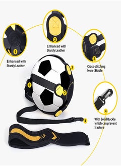 Y&D Soccer Training Equipment for Kids Adults Kick Throw Control Skills Solo Practice Aid Adjustable Waist Belt with Upgraded Leather Fixation Perfect Beginners Practicing Assist Set  - Image 5