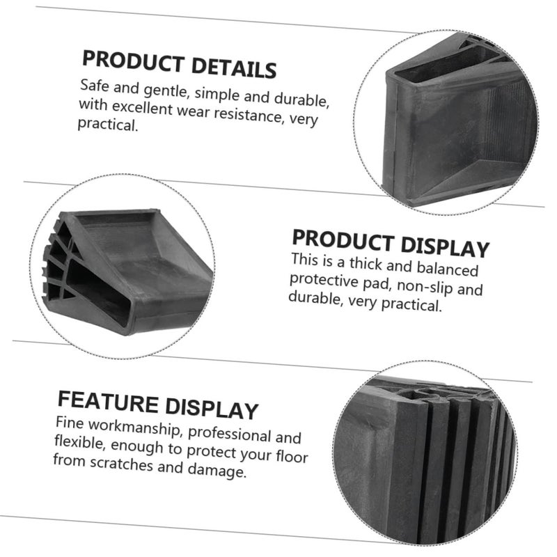 4Pcs Black Stair Edge Protector Non Skid Ladder Feet Covers for Furniture Floor Protection - Image 3