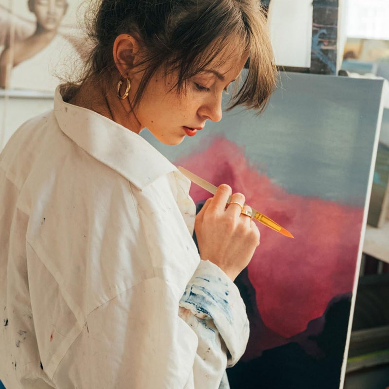 مجموعة فرشاشات رسم مكونة من 12 قطعة، بشعيرات نايلون بيضاء وصفراء، مقاومة للتآكل، مناسبة لرسم الألوان المائية والأكريليك، لمشاريع الفنون اليدوية والرسم المدرسي. - Image 4