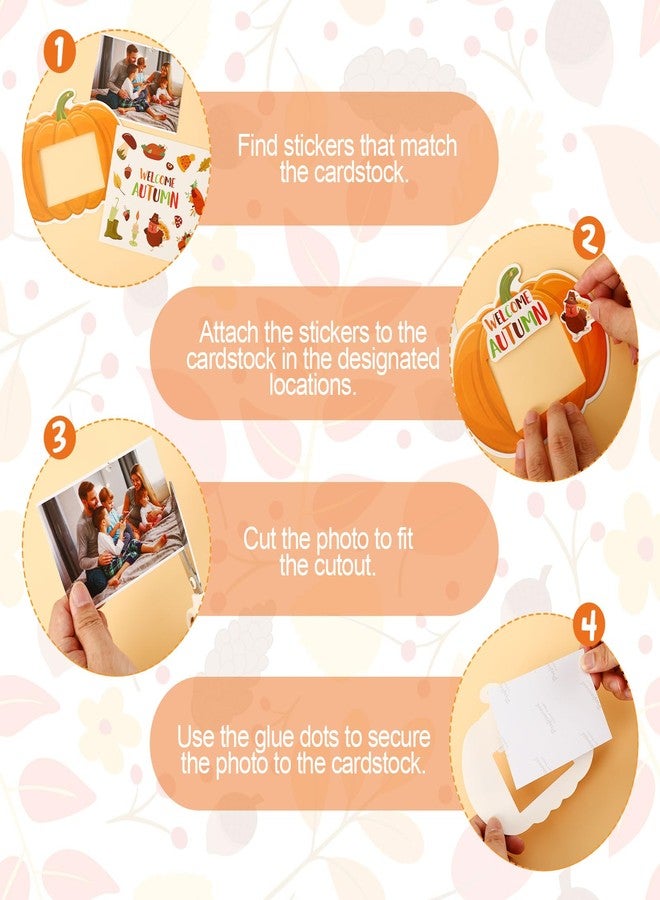 JULBEAR 32 Sets Fall DIY Picture Frames Craft Kit for Kids, Autumn Thanksgiving Day Pumpkin Picture Frame Crafts Photo Frame Craft for Home Class Party Decorations Art Activity - Image 3