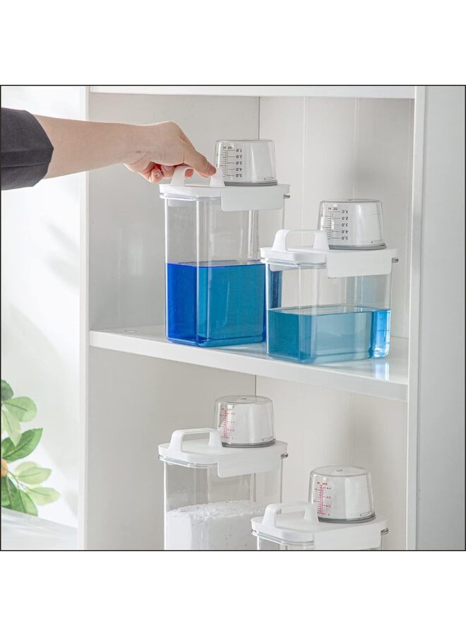 Liquid Laundry Detergent Dispenser For Laundry Room Organization And Storage, Large Capacity Laundry Soap Containers,Plastic Clear (Color : 1800ML) - Image 2