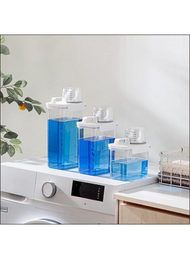 Liquid Laundry Detergent Dispenser For Laundry Room Organization And Storage, Large Capacity Laundry Soap Containers,Plastic Clear (Color : 1800ML) - Image 4