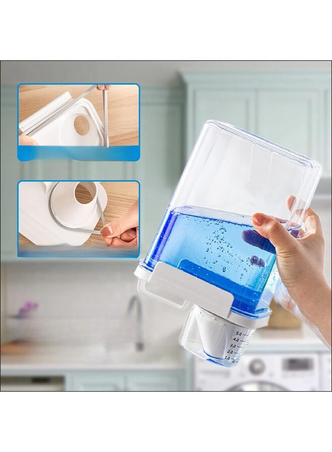 Liquid Laundry Detergent Dispenser For Laundry Room Organization And Storage, Large Capacity Laundry Soap Containers,Plastic Clear (Color : 1800ML) - Image 3