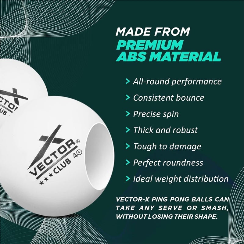 VECTOR X Club 3 Star Premium ABS Plastic Table Tennis Ball 3 box (Pack of 9) - Image 3