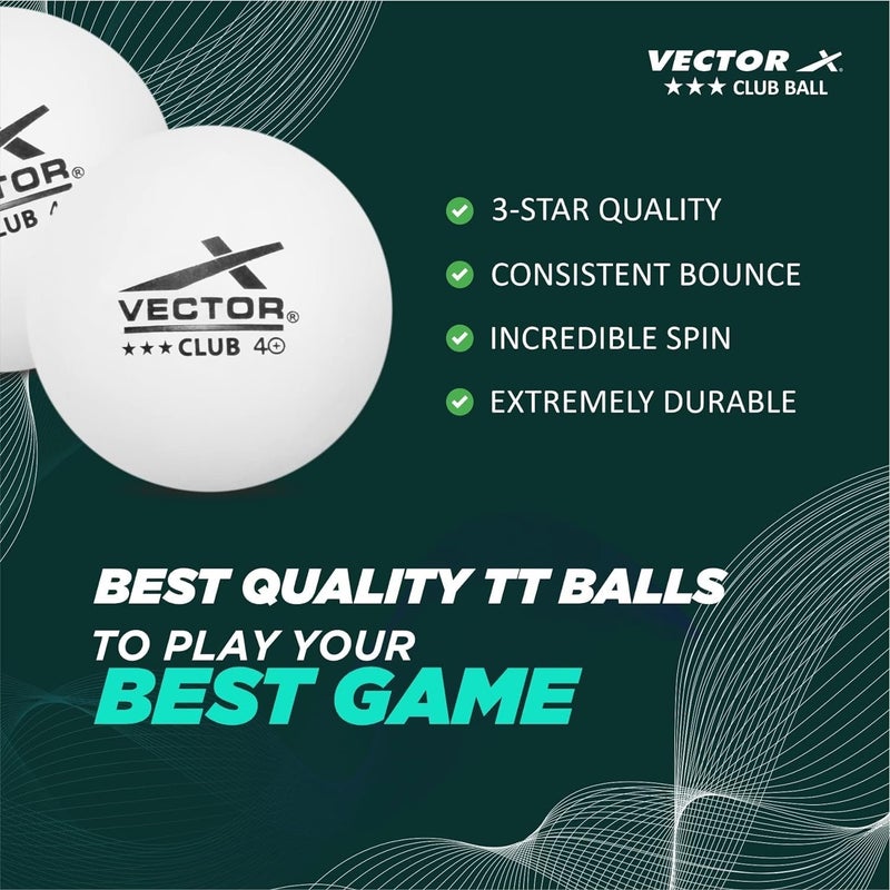 VECTOR X Club 3 Star Premium ABS Plastic Table Tennis Ball 3 box (Pack of 9) - Image 2