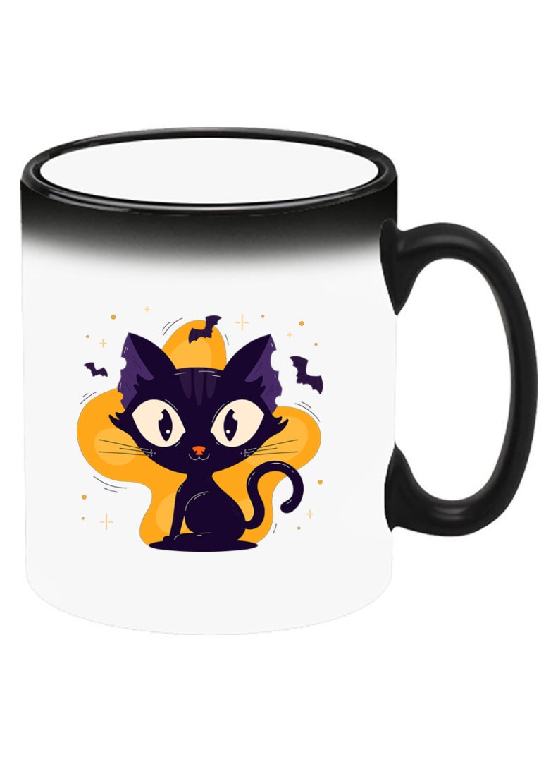 Theodor Color Changing Heat Sensitive Ceramic Mug, Image Revealed When HOT Liquid is Added! Black Cat Halloween - Image 2