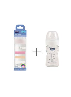 Chicco Well-Being Plastic Feeding Bottle for Girl, 250 ml Capacity, White/Pink +  Feeding bottle 150ml Glass - pzsku/ZAA65B999E76E395E2A46Z/45/_/1724269890/739b3656-b119-4265-a9c5-5828a89333ca