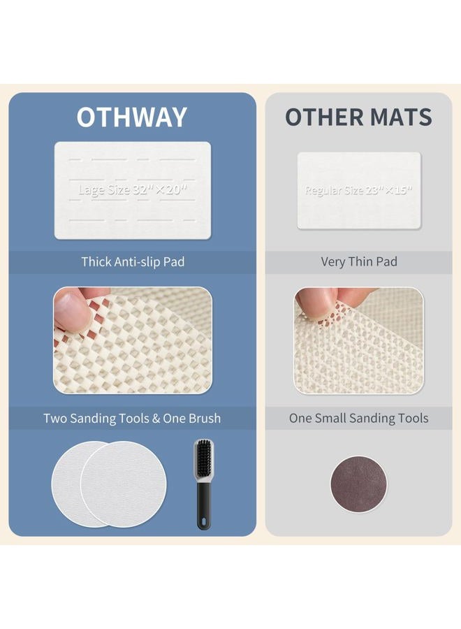 OTHWAY Large Stone Bath Mat, 32"x 20" Diatomaceous Earth Bath Mat for Bathroom Quick Drying Absorbing, Long Non-Slip Diatomite Hard Stone Shower Mat Instant Dry(White Grey) - Image 5