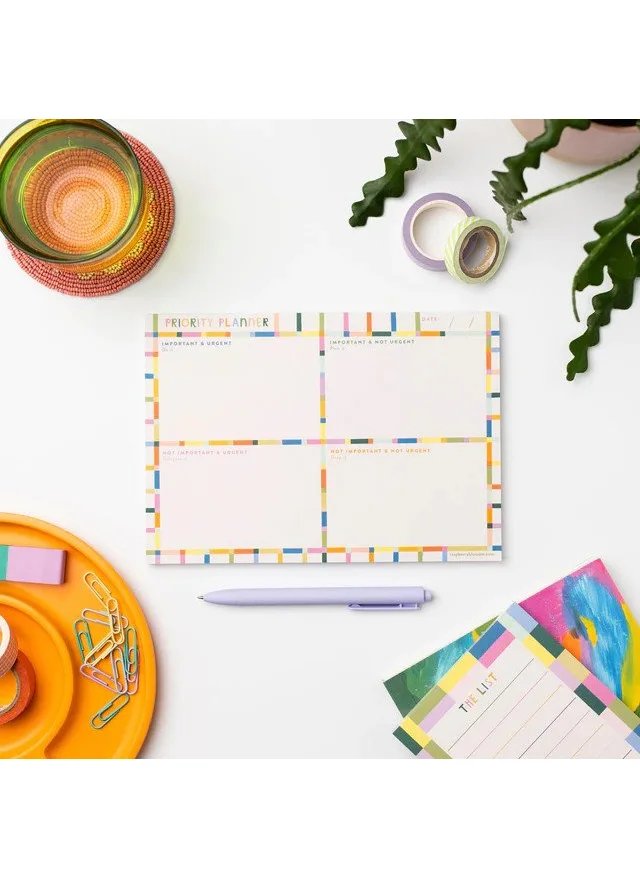 Raspberry Blossom Check Grid Priority Planner