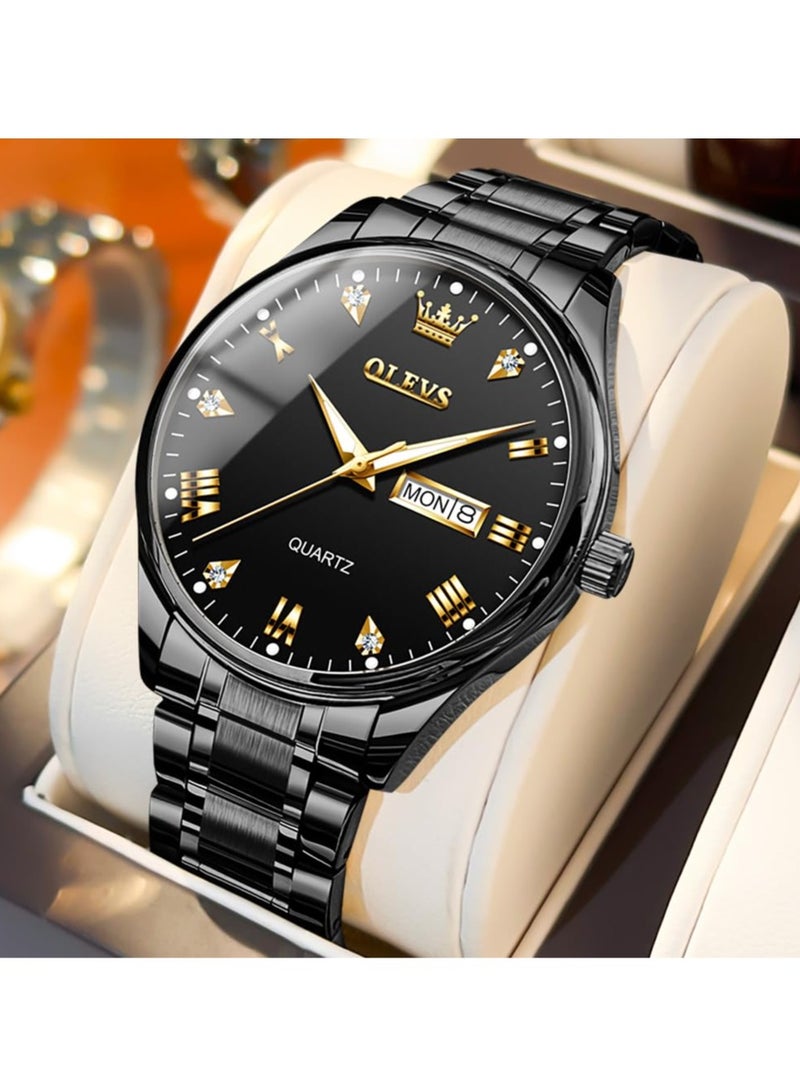 أوليفز ساعات رجالية كوارتز انالوج بعقارب من الستانلس ستيل مقاومة للماء 5563 - Image 1