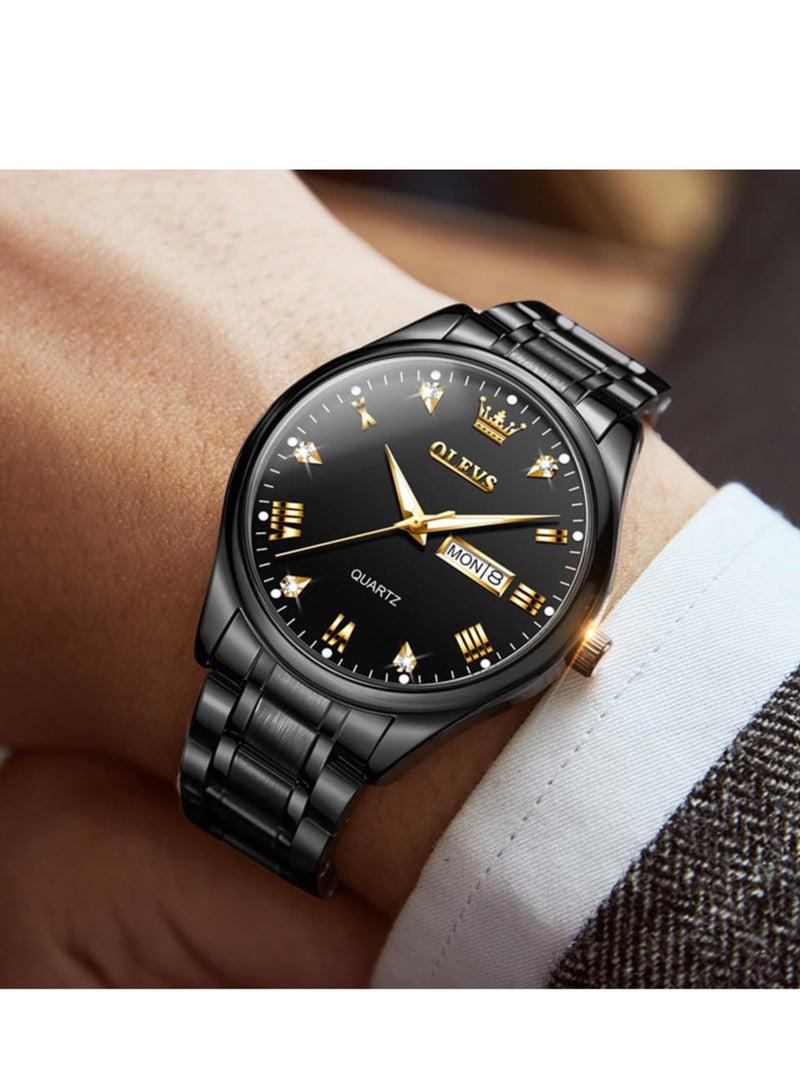 أوليفز ساعات رجالية كوارتز انالوج بعقارب من الستانلس ستيل مقاومة للماء 5563 - Image 2