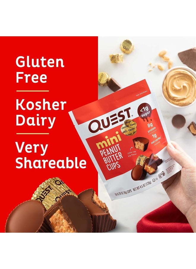 QUEST NUTRITION - Mini Peanut Butter Cups, High Protein, Low Carb, Gluten Free, 16 Count (Pack of 3) - Image 1