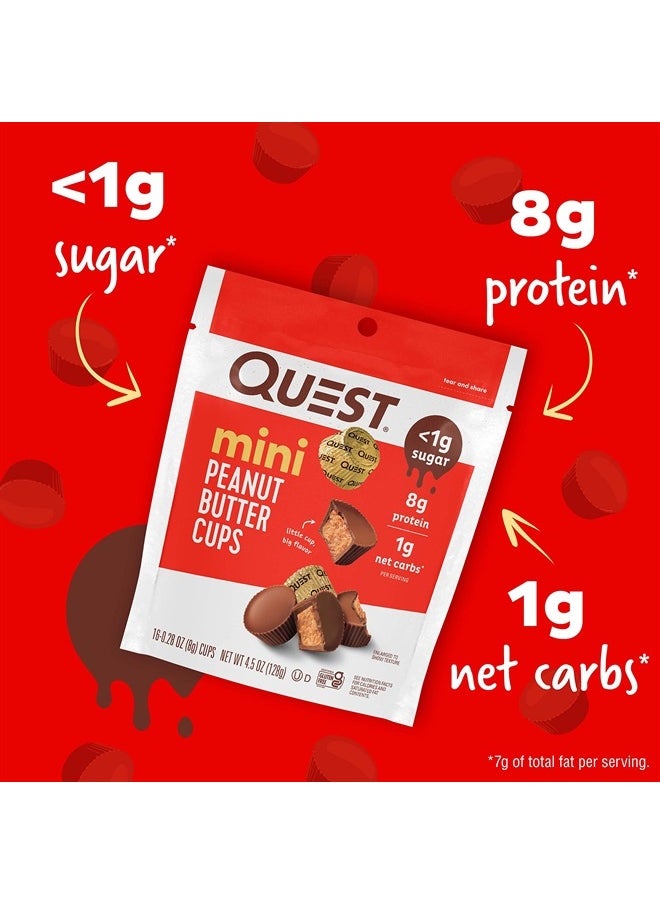 QUEST NUTRITION - Mini Peanut Butter Cups, High Protein, Low Carb, Gluten Free, 16 Count (Pack of 3) - Image 1