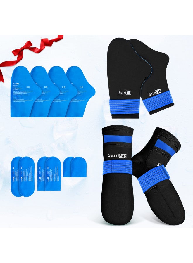 SUZZIPAD SuzziPad Foot Ice Pack Cooling Socks & Cold Gloves for Chemotherapy Neuropathy, Comfort Items for Chemo Patients, Ideal for Plantar Fasciitis, Gout Relief for feet, L - Image 1