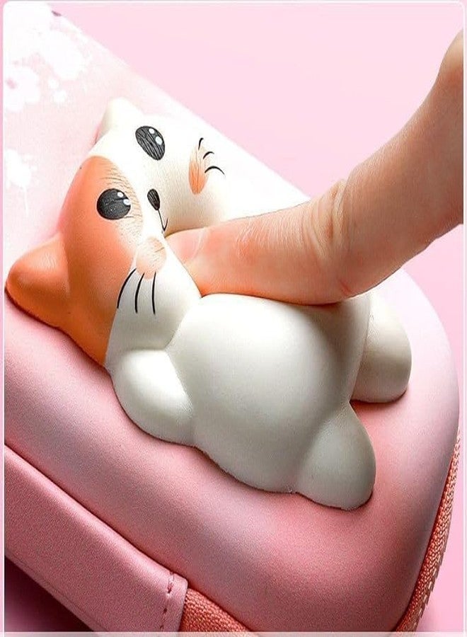 Ranjkri 3D Pink Rabbit Pencil Box with Cute Squishy for Boys for Girls and Kids for School 3D Embossed Pencil Zipper Pouch Storage Box Pencil case Pouch for Kids (Small Cute Pink Rabbit) - Image 5