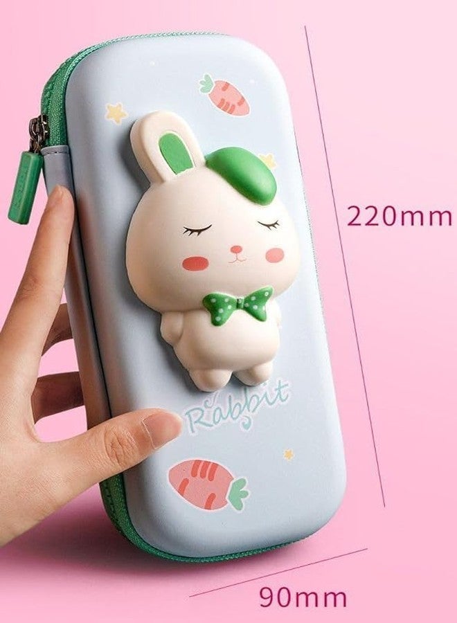 Ranjkri 3D Pink Rabbit Pencil Box with Cute Squishy for Boys for Girls and Kids for School 3D Embossed Pencil Zipper Pouch Storage Box Pencil case Pouch for Kids (Small Cute Pink Rabbit) - Image 3