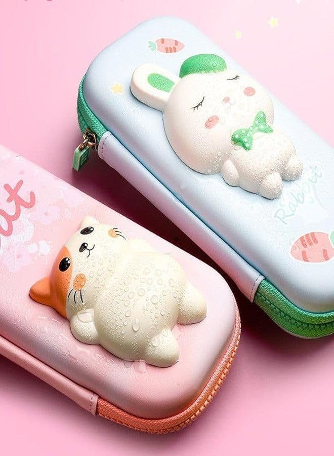 Ranjkri 3D Pink Rabbit Pencil Box with Cute Squishy for Boys for Girls and Kids for School 3D Embossed Pencil Zipper Pouch Storage Box Pencil case Pouch for Kids (Small Cute Pink Rabbit) - Image 4