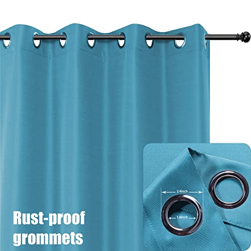 BONZER Outdoor Curtains for Patio Water Resistant Heavy Privacy Light Filtering Grommet Outside Curtains for Porch, Pergola, Gazebo, 1 Panel, 54W x 84L inch, Teal - Image 2