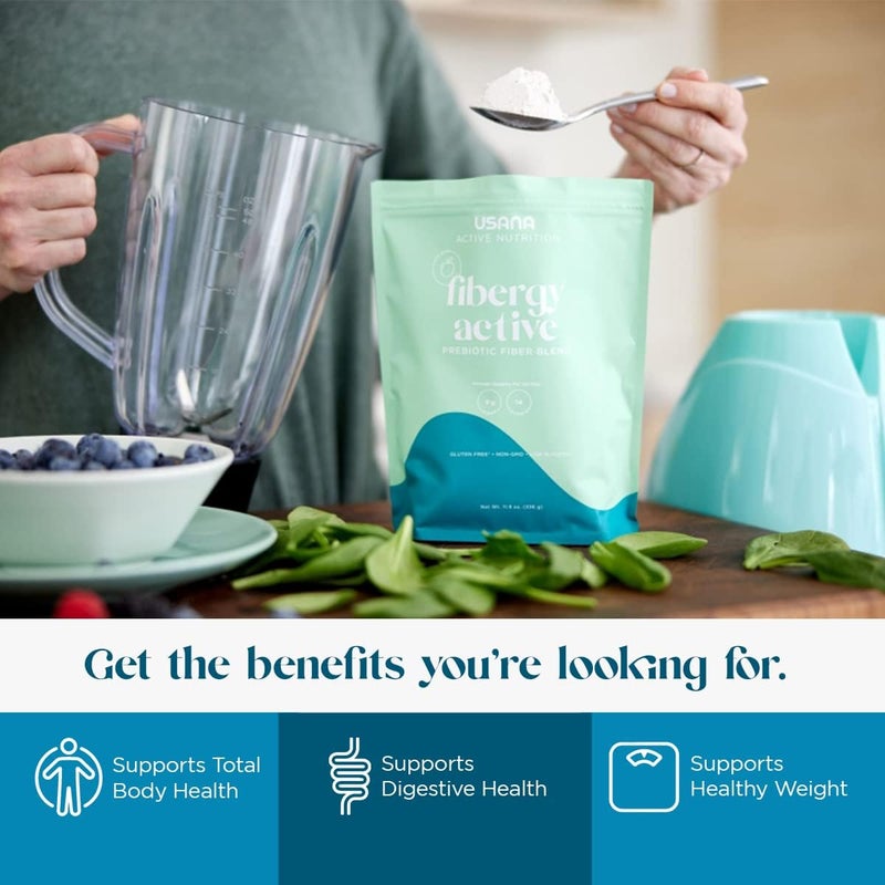 USANA Fibergy Active with Prebiotic Fiber for Gut Health  NonGMO  Gluten Free  Low Glycemic  336 Grams  28 Servings - Image 4