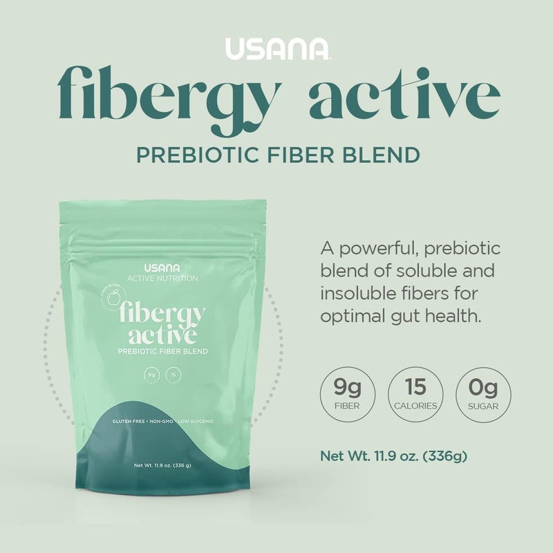 USANA Fibergy Active with Prebiotic Fiber for Gut Health  NonGMO  Gluten Free  Low Glycemic  336 Grams  28 Servings - Image 3