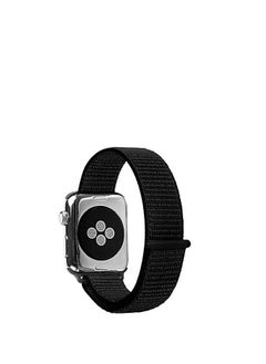 Watch Nylon Watch Bracelet   Compatible With Apple Watch 45mm Version 7 / 8  Black Color  - Image 2