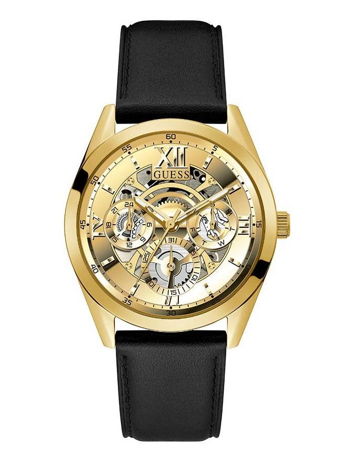 GUESS Men's Analog Leather Wrist Watch - GW0389G2 - 42 mm - Image 1