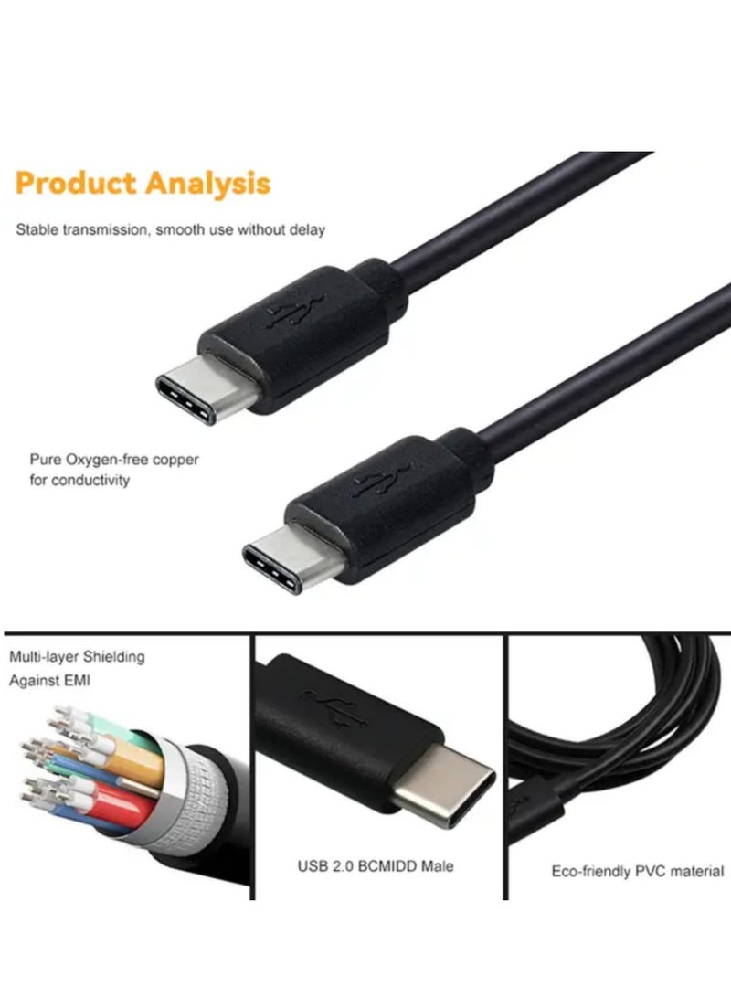 FAST Type C Cable A to Type C Data Cord P0remium Nylon Wire Compatible with iPhone Samsung Huawei Xiaomi MacBook Pro Switch MateBook X Pro iPad 1 M Black - Image 3