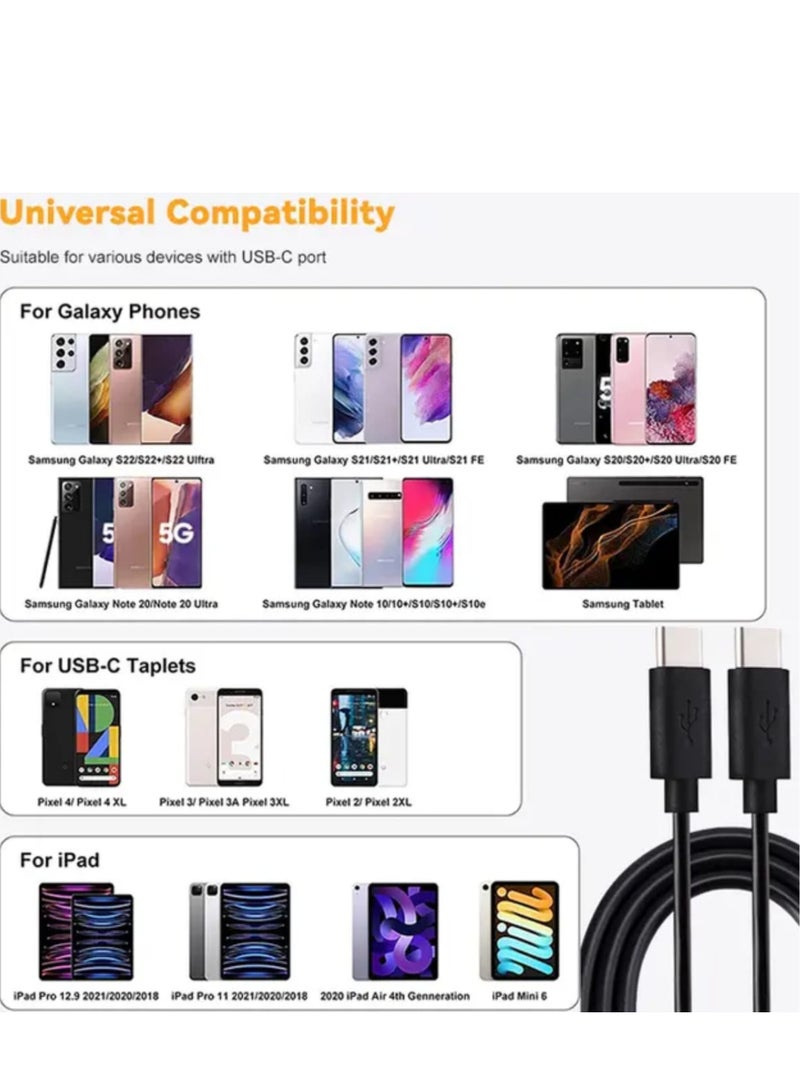 FAST Type C Cable A to Type C Data Cord P0remium Nylon Wire Compatible with iPhone Samsung Huawei Xiaomi MacBook Pro Switch MateBook X Pro iPad 1 M Black - Image 5