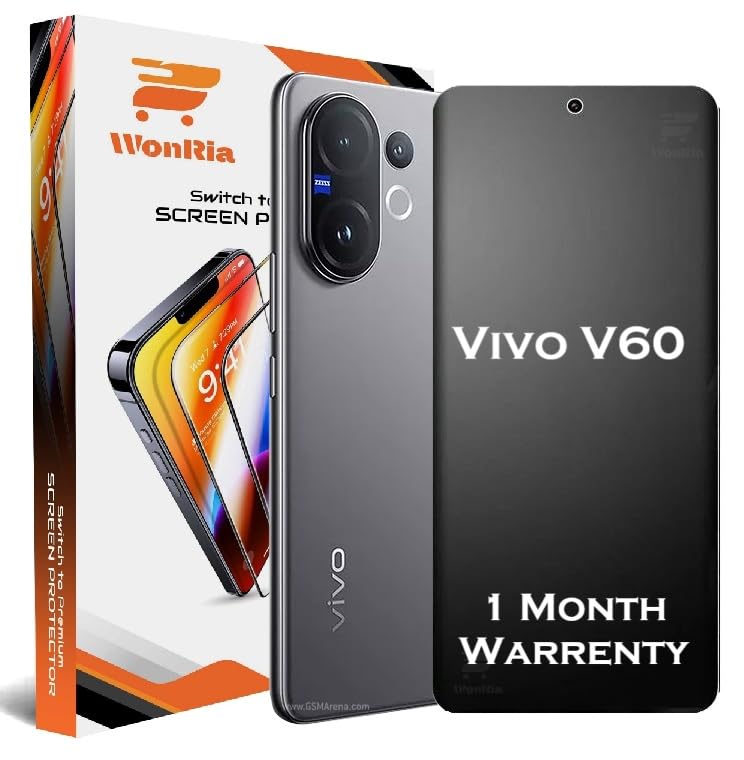 WonRia ® حزمة 1 - واقي شاشة غير لامع متوافق مع Vivo V60 | Vivo V60E 5G غشاء غير قابل للكسر | فيلم TPU غير لامع مرن | مجموعة تركيب من الحافة إلى الحافة | شفاف - Image 1