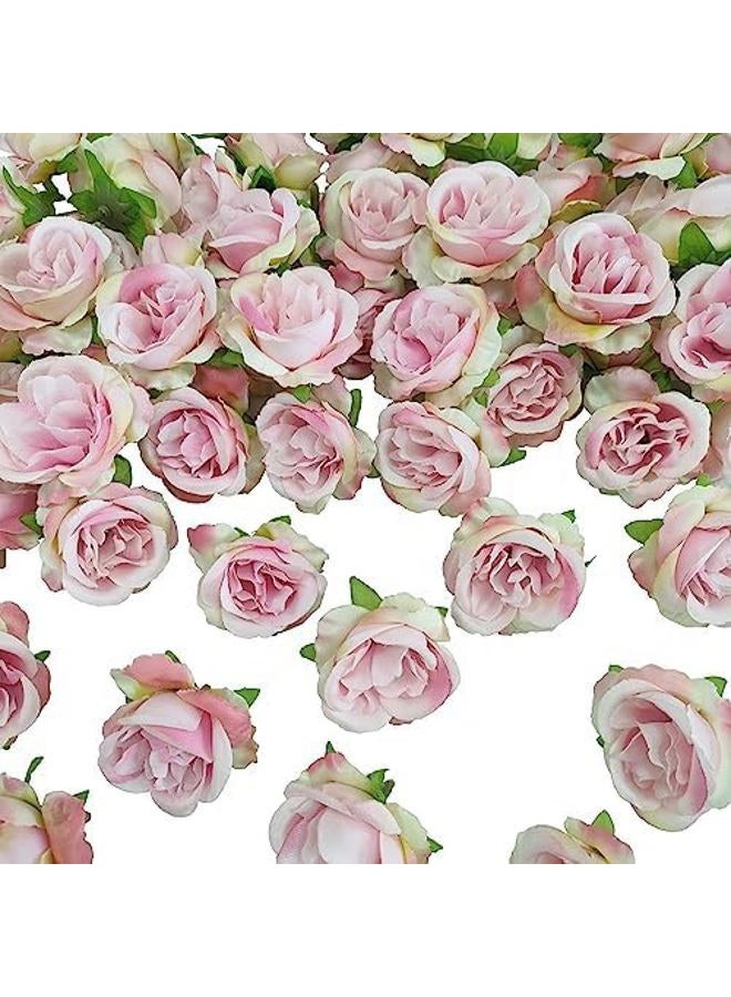 ATFL 2.2''Artificial Satin Rose Flower Heads,80Pcs Silk Rose Heads Bulk,Pink Rose Artificial Flowers Bulk,Artificial Stemless Rose Flower Heads for DIY Crafts Bouquet (80, Pink) - Image 2