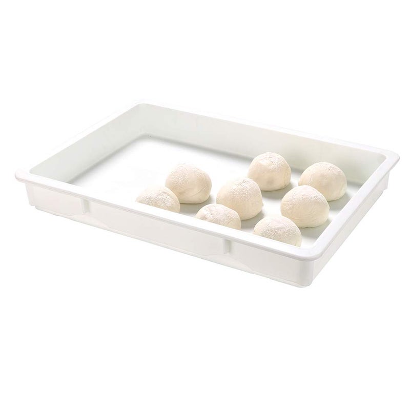 Restaurantware 26 x 18 x 3 Inch Proofing Box 1 Rectangle Dough Box  Stackable Dishwashable White Plastic Pizza Dough Boxes Durable Lids Sold Separately 