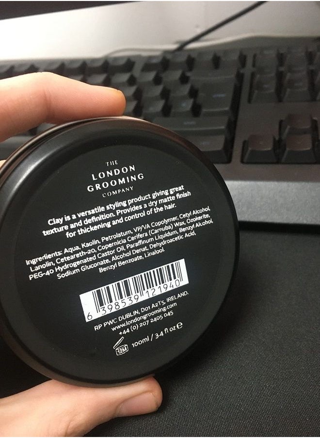 The London Grooming Company - Hair Clay For Men | Firm All-Day Hold | Matte Finish | Easy To Wash Out | 3.4 Fl Oz (100ml) - Image 1