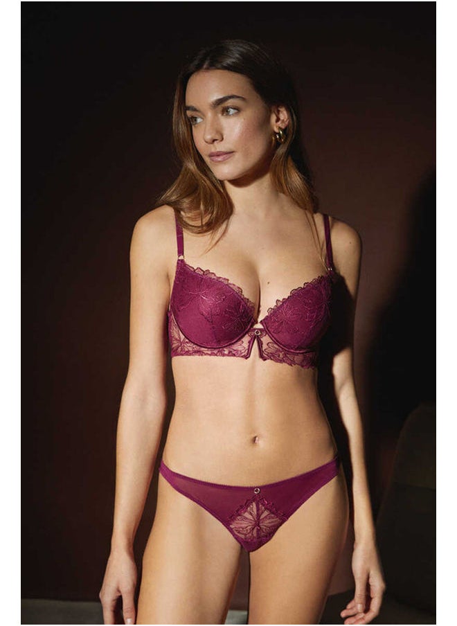 women'secret - Garnet embroidered tulle classic briefs - Image 1