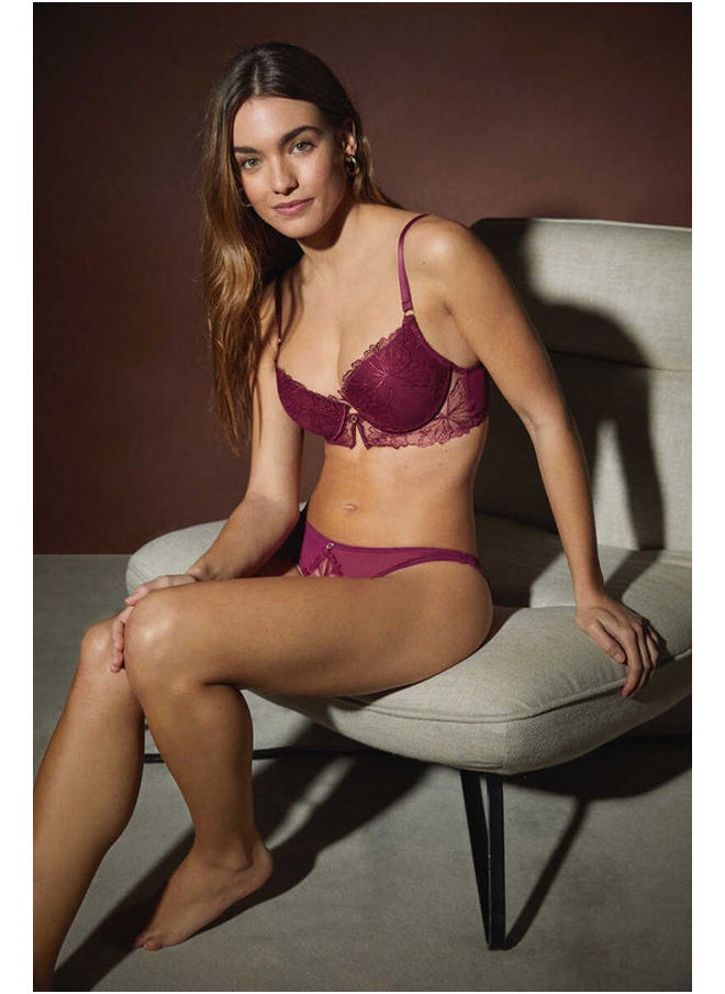women'secret - Garnet embroidered tulle classic briefs - Image 1